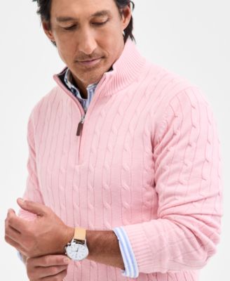 Men's Cable Knit Quarter-Zip Sweater, Macy's Exclusive
