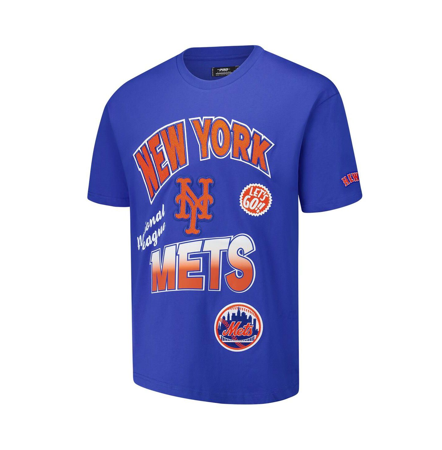 Мужская футболка Pro Standard Royal New York Mets Turn It Up Dropped Shoulder — фото 2