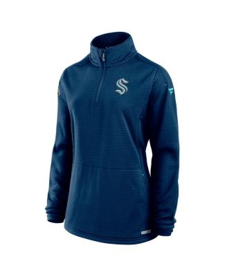 Women's Deep Sea Blue Seattle Kraken Authentic Pro Rink Lightweight Quarter-Zip Pullover Sweatshirt