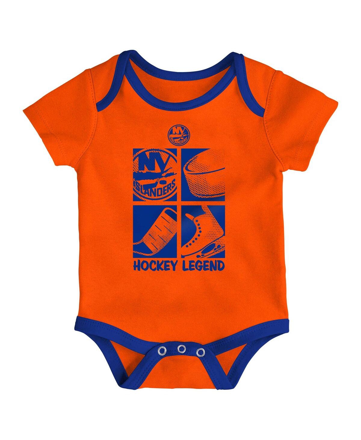 Outerstuff Baby Boys And Girls 3-piece New York Islanders Legend Bodysuit Set In Blue