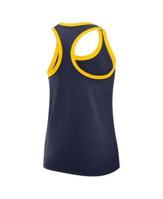 Women's Navy Michigan Wolverines Primetime Racerback Tri-Blend Tank Top