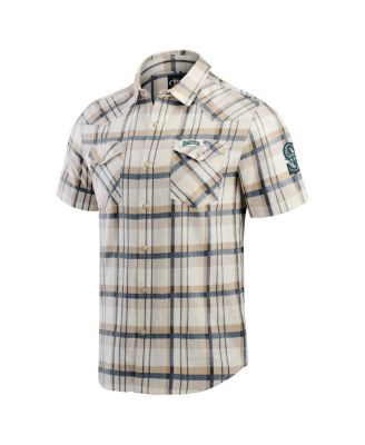 Darius Rucker Collection by Men's Navy Seattle Mariners Plaid Full-Snap Shirt