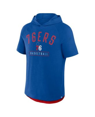 Men's Royal Philadelphia 76ers Pass Legend Raglan Hoodie T-Shirt