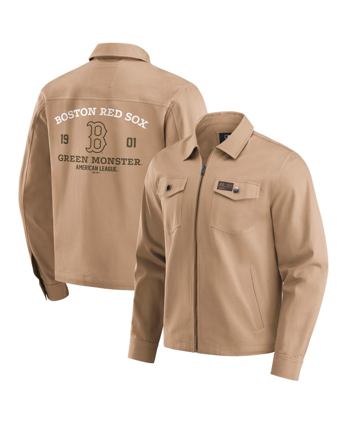 Darius Rucker Collection by Fanatics Men's Tan Boston Red Sox Distressed Washed Full-Zip Jacket - Tan