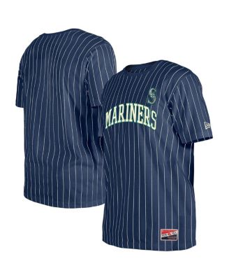New Era - Men's Navy Seattle Mariners Throwback Pinstripe T-Shirt