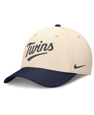 Nike - Men's Natural/Navy Minnesota Twins Statement Rise Performance Flex Hat