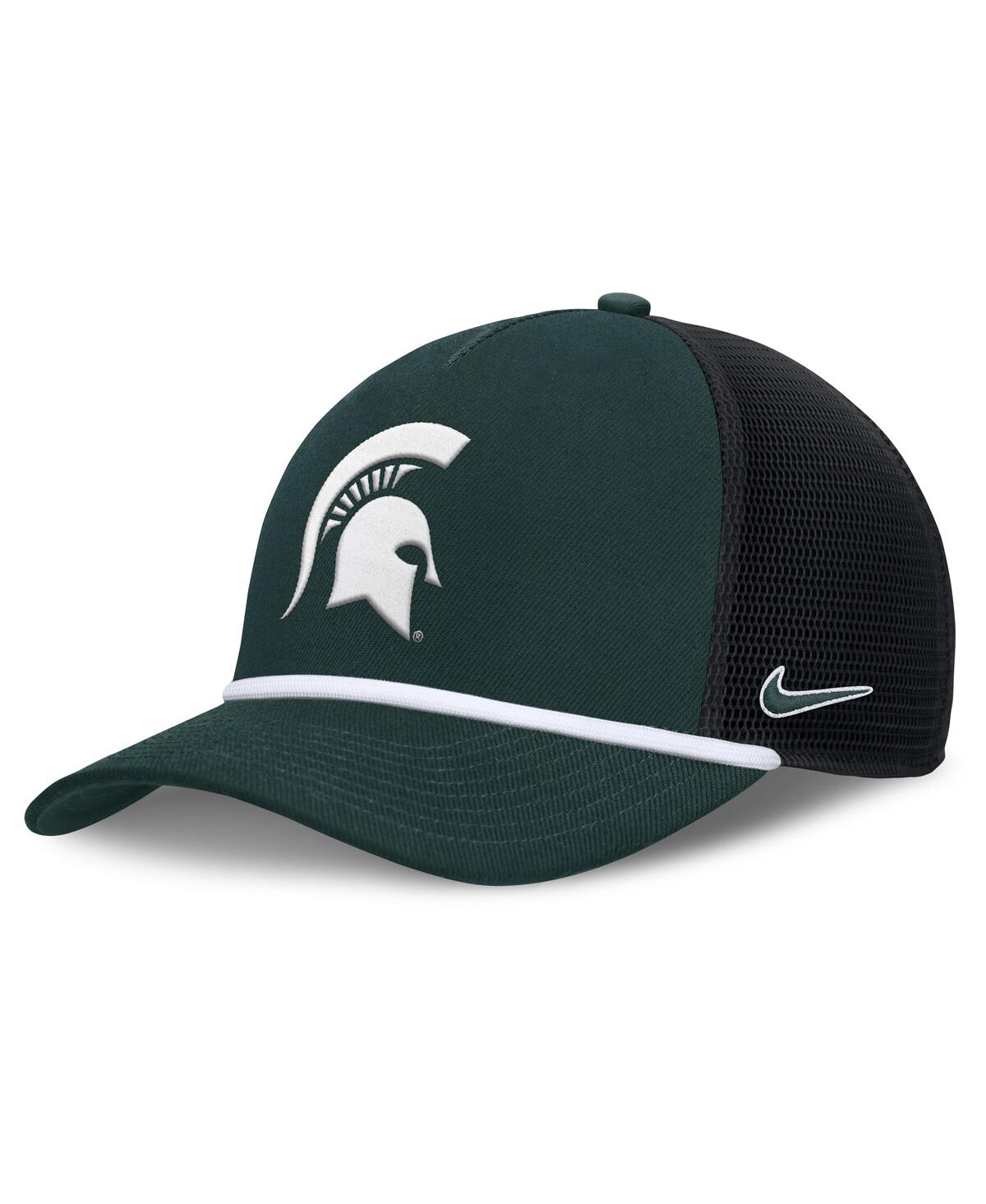Nike Michigan State Primetime Rise  Men's College Trucker Adjustable Hat In Green