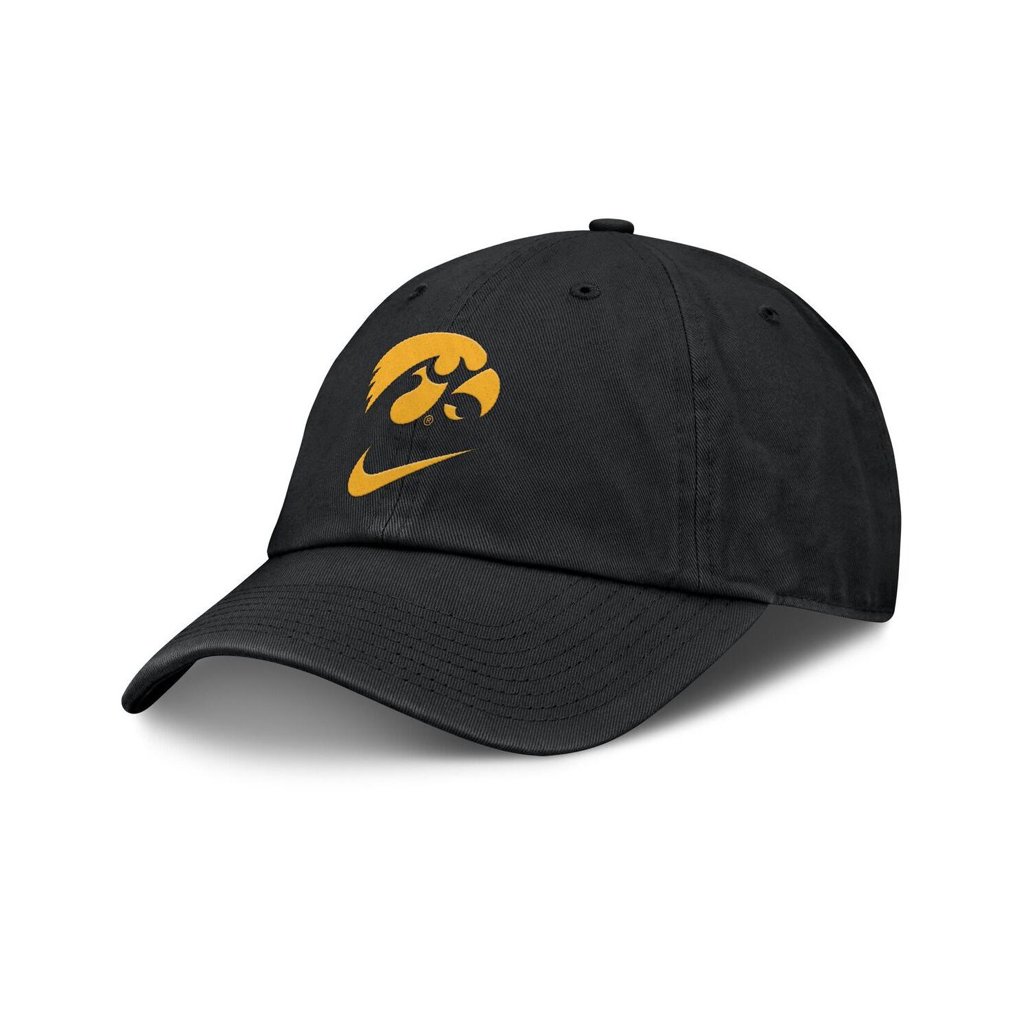 Men's Black Iowa Hawkeyes Primetime Club Adjustable Hat