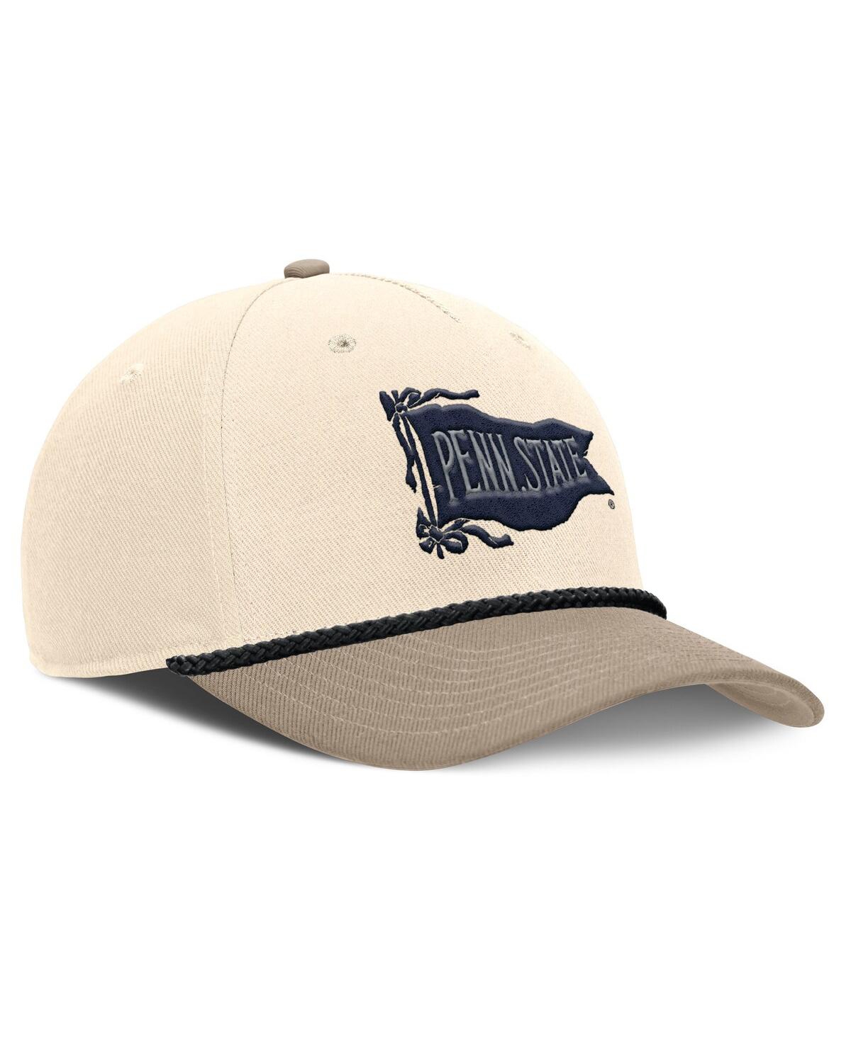 Nike Natural Penn State Nittany Lions Rise Legacy Throwback Logo Adjustable Hat In Brown