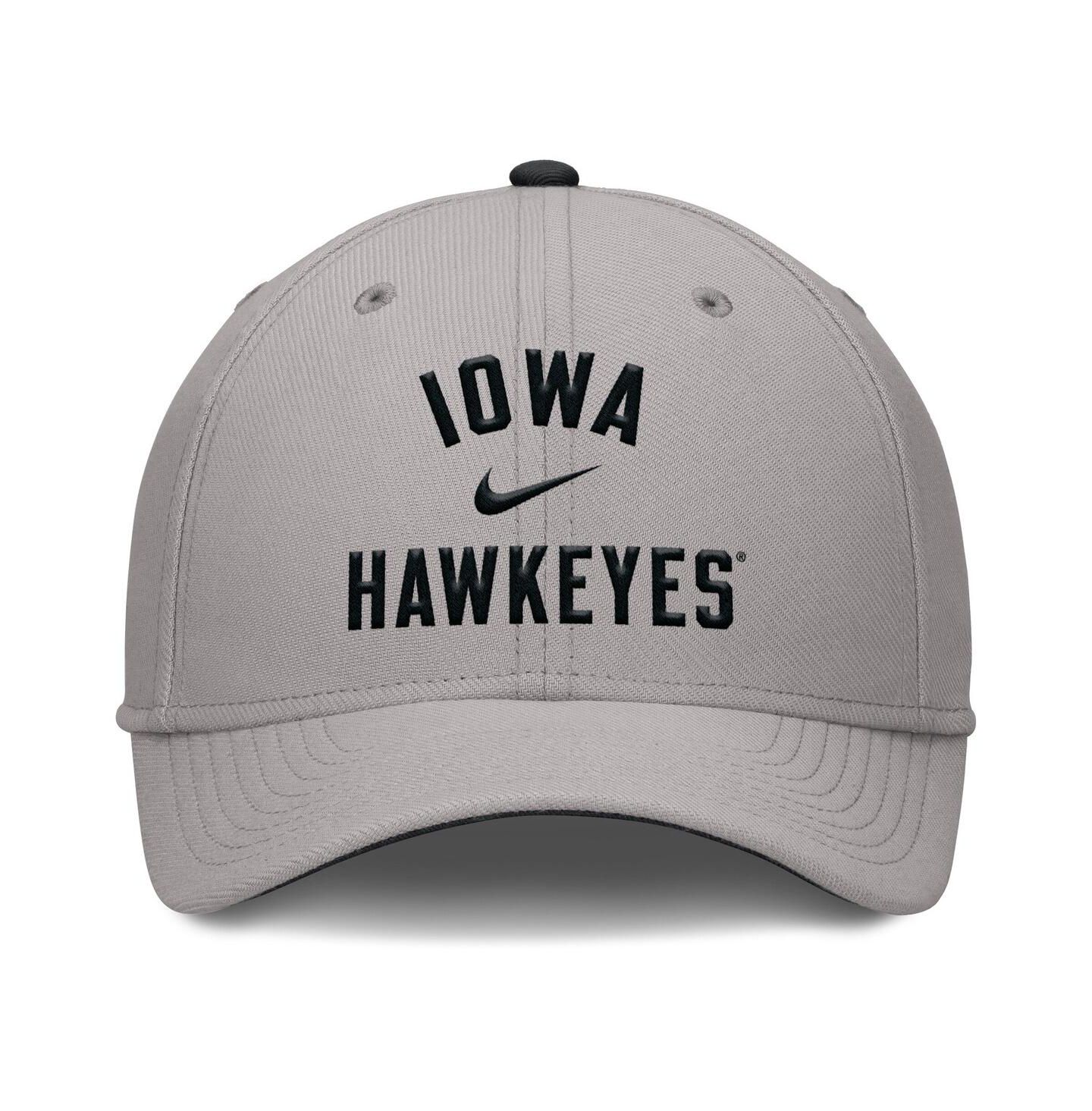 Мужская кепка Nike Gray Iowa Hawkeyes Rise Prep Performance Flex Hat — фото 2
