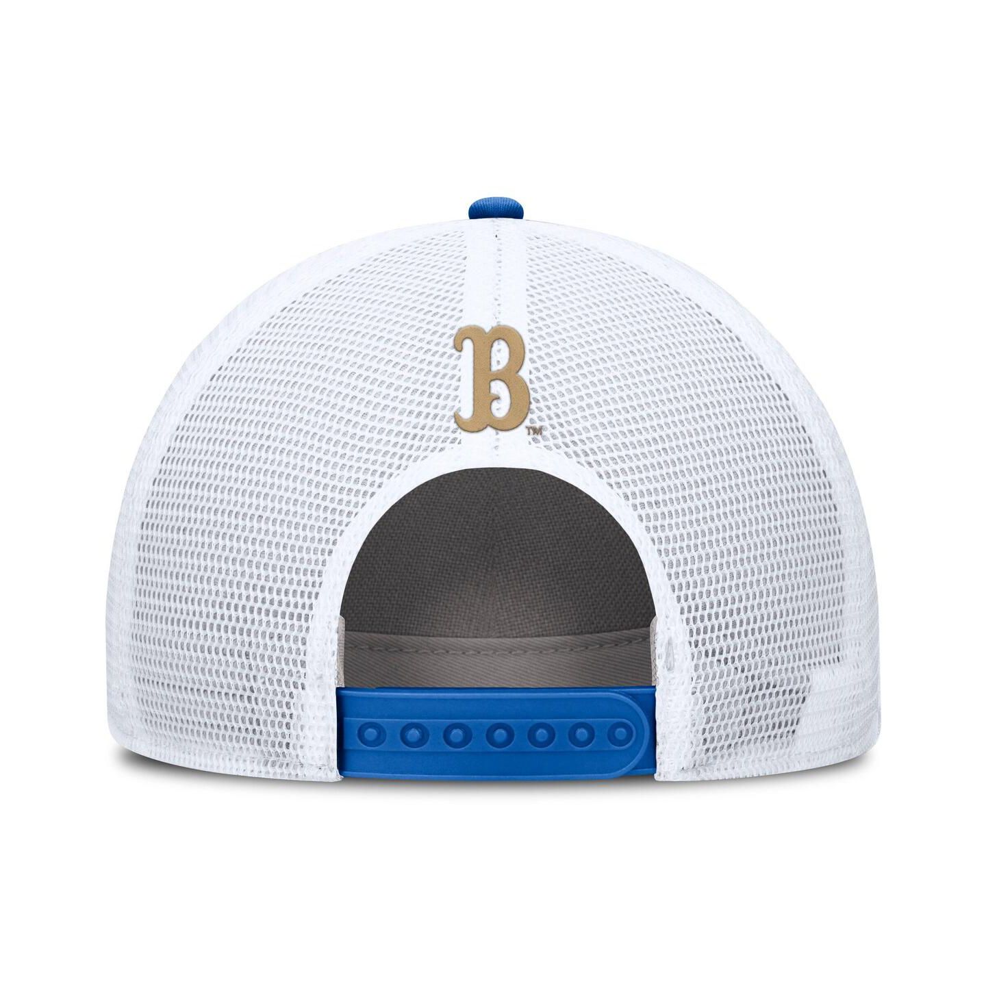 Мужская кепка Jordan Blue/White Ucla Bruins 2025 On-Field Rise Patch Trucker Adjustable Hat — фото 4