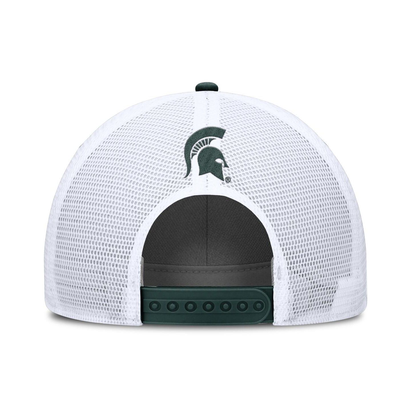 Мужская кепка Nike Green/White Michigan State Spartans 2025 On-Field Rise Patch Trucker Adjustable Hat — фото 4