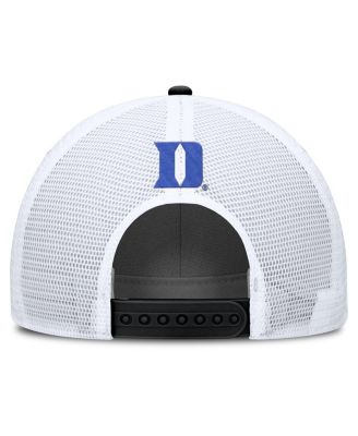 Men's Black/White Duke Blue Devils 2025 On-Field Rise Patch Trucker Adjustable Hat