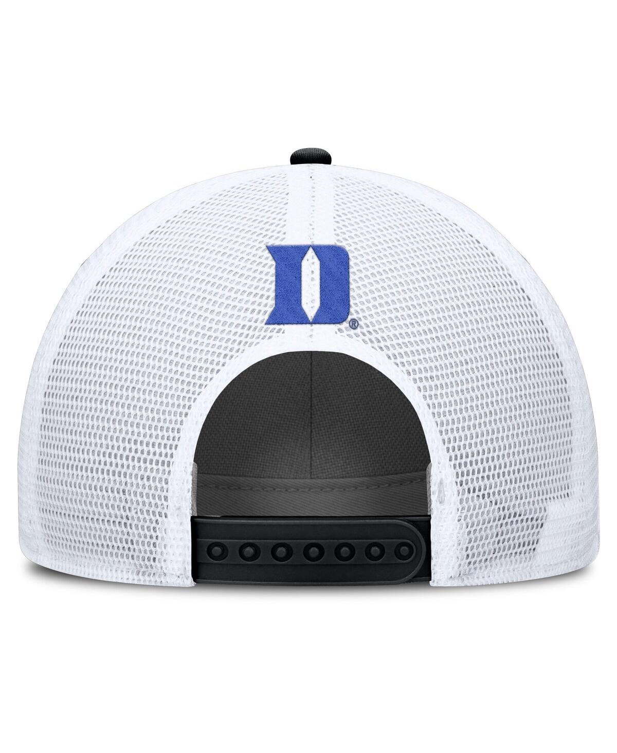 Nike Men's Black/white Duke Blue Devils 2025 On-field Rise Patch Trucker Adjustable Hat In Black