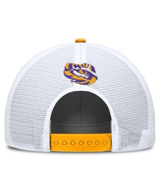Men's Gold/White LSU Tigers 2025 On-Field Rise Patch Trucker Adjustable Hat