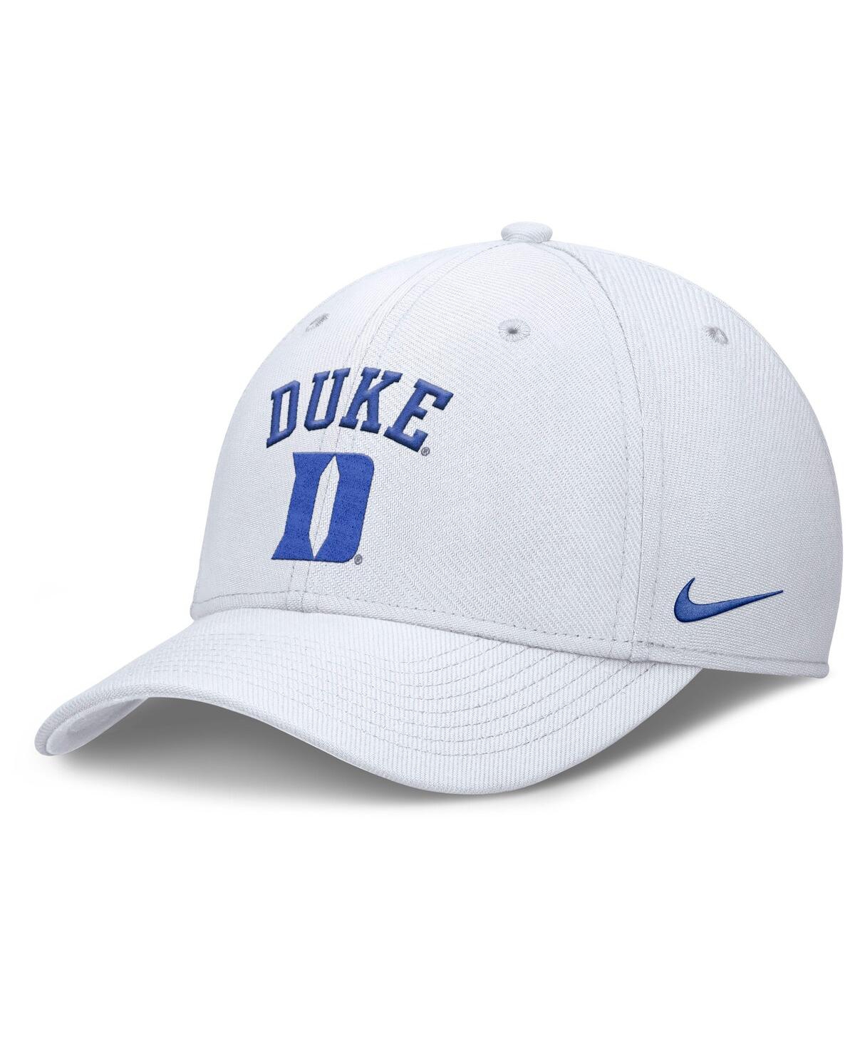 Men's White Duke Blue Devils 2025 On-Field Rise Performance Flex Hat - White