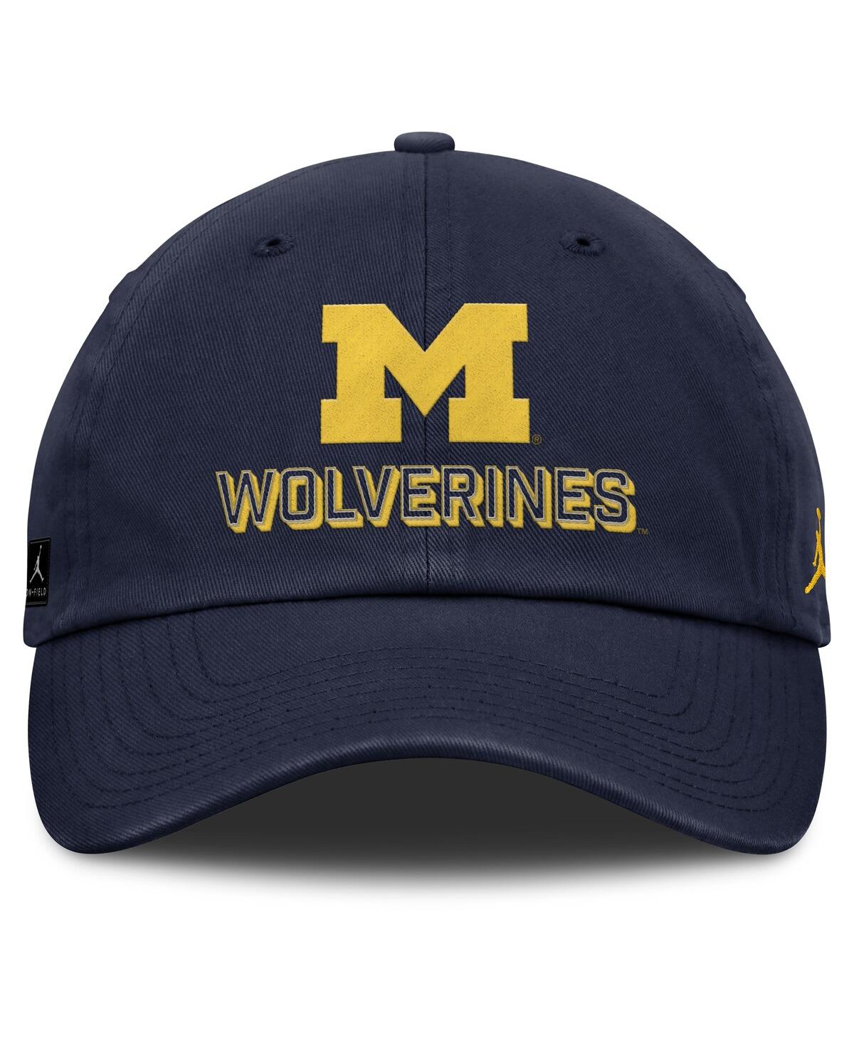Jordan Men's Navy Michigan Wolverines 2025 On-field Club Adjustable Hat In Blue