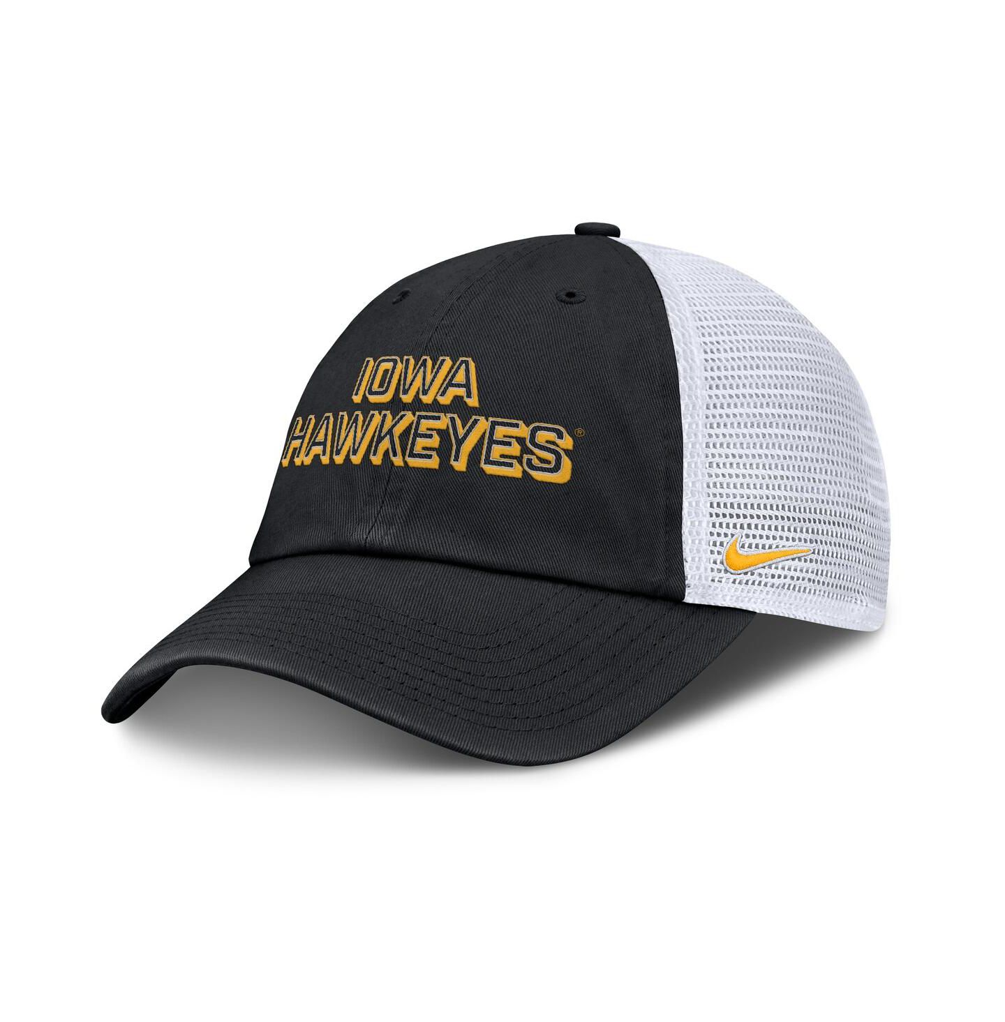 Мужская кепка Nike Black Iowa Hawkeyes 2025 Gameday On-Field Club Adjustable Trucker Hat — фото 1
