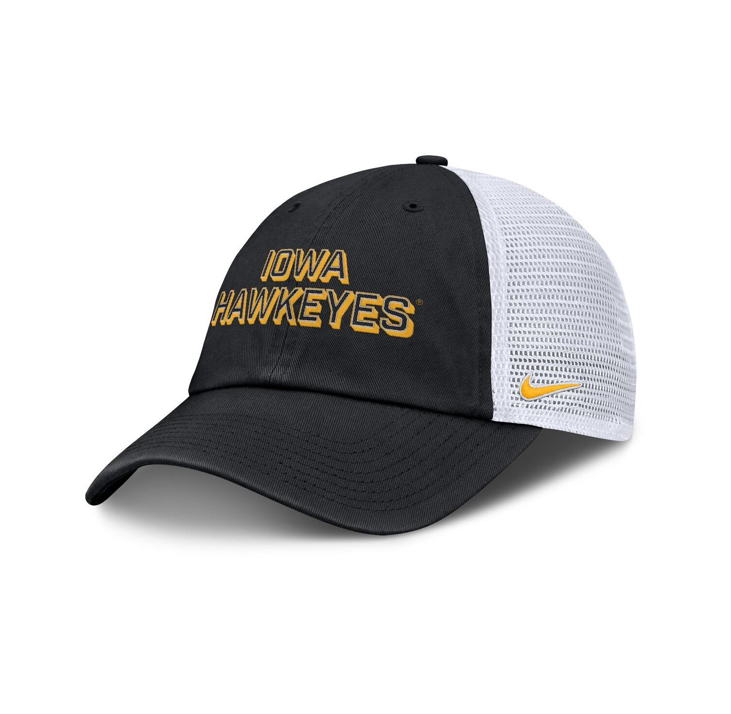 Men's Black Iowa Hawkeyes 2025 Gameday On-Field Club Adjustable Trucker Hat