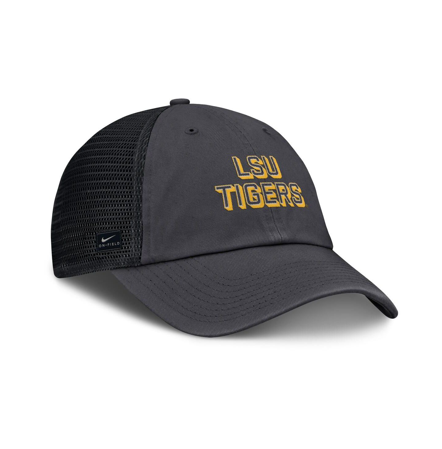 Мужская кепка Nike Anthracite LSU Tigers 2025 Gameday On-Field Club Adjustable Trucker Hat — фото 3