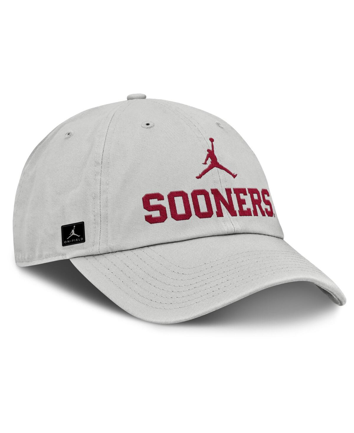 Jordan Men's Gray Oklahoma Sooners 2025 On-field Gameday Club Adjustable Hat In Gray