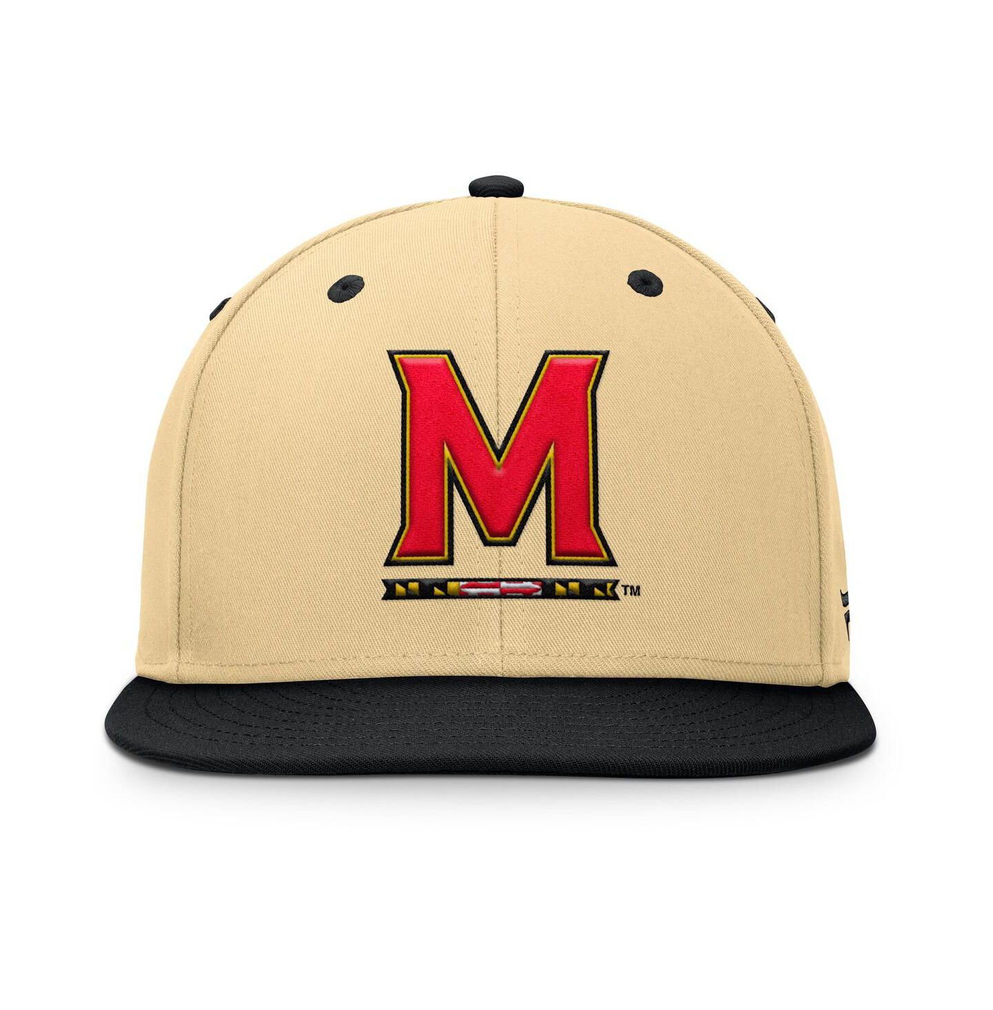 Мужская кепка Fanatics Gold/Black Maryland Terrapins Balance Fitted Hat — фото 2