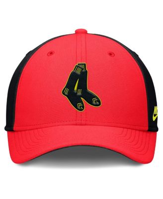 Men's Crimson/Black Boston Red Sox Neon 90s Rise Swoosh Flex Hat