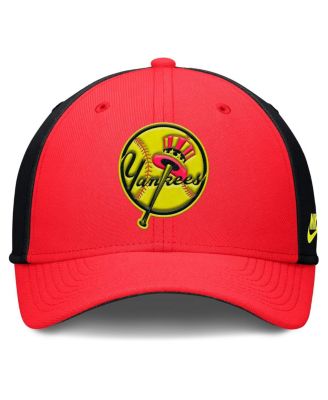 Men's Crimson/Black New York Yankees Neon 90s Rise Swoosh Flex Hat