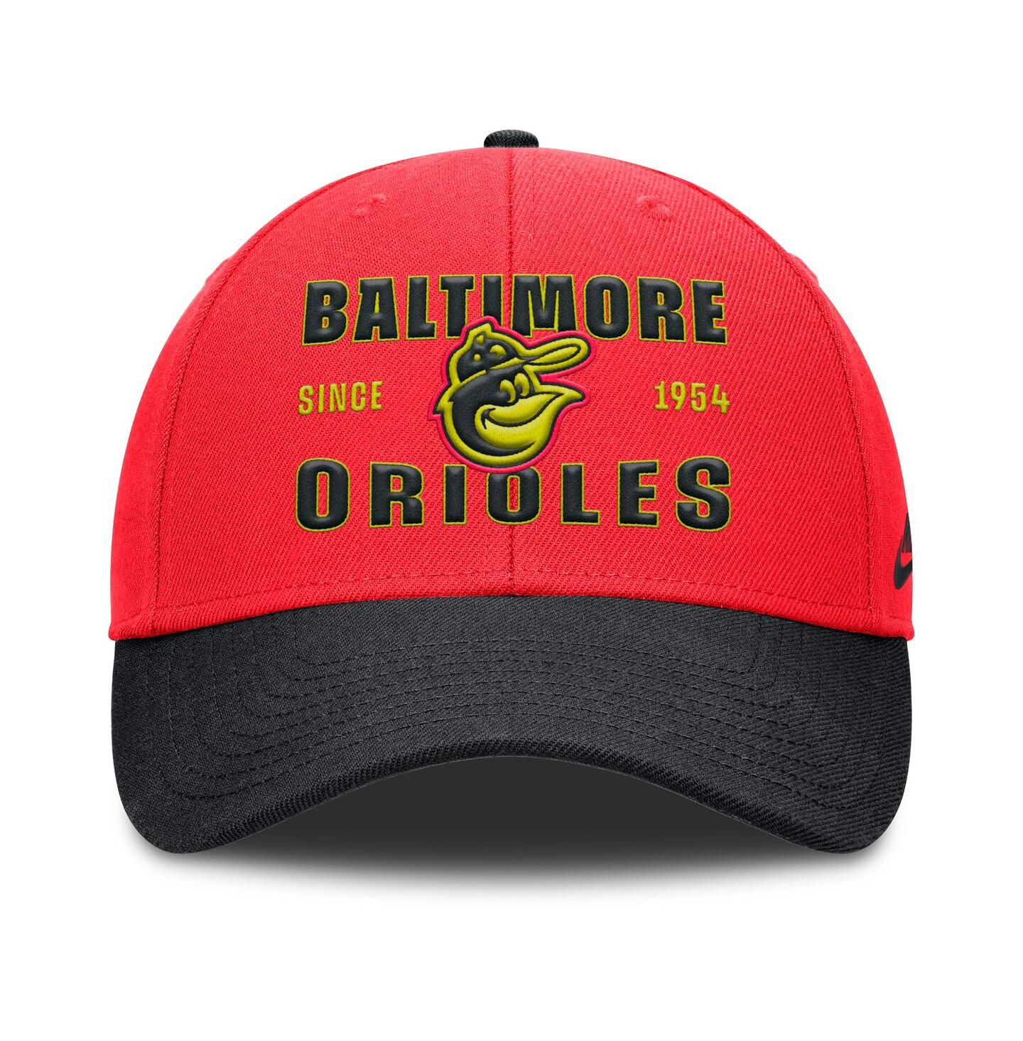 Мужская кепка Nike Crimson/Black Baltimore Orioles Neon 90s Rise Adjustable Hat — фото 2