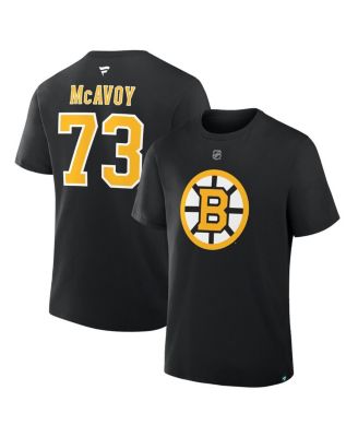 Fanatics - Men's Charlie McAvoy Black Boston Bruins Authentic Stack Name Number T-Shirt