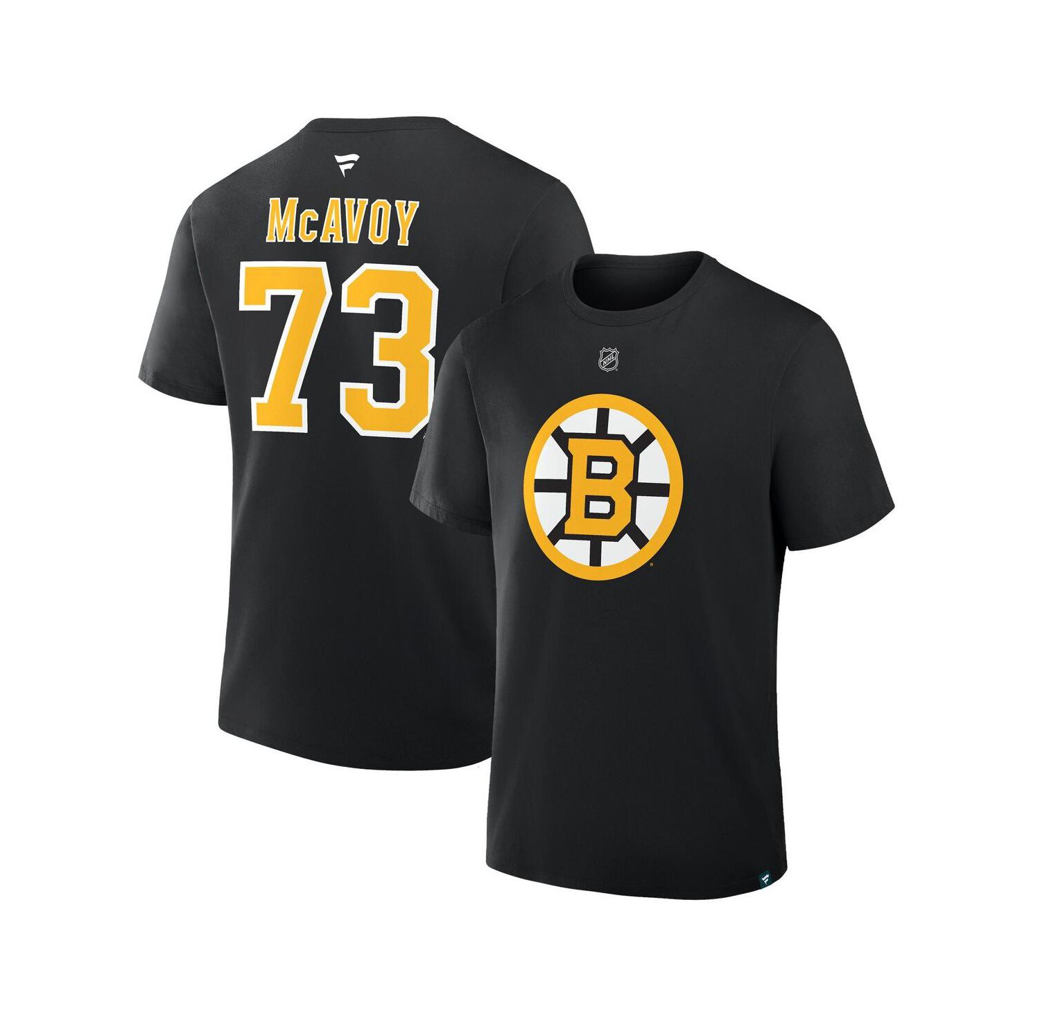 Men's Charlie McAvoy Black Boston Bruins Authentic Stack Name & Number T-Shirt