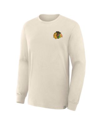 Men's Beige Chicago Blackhawks Centennial Legacy Long Sleeve T-Shirt