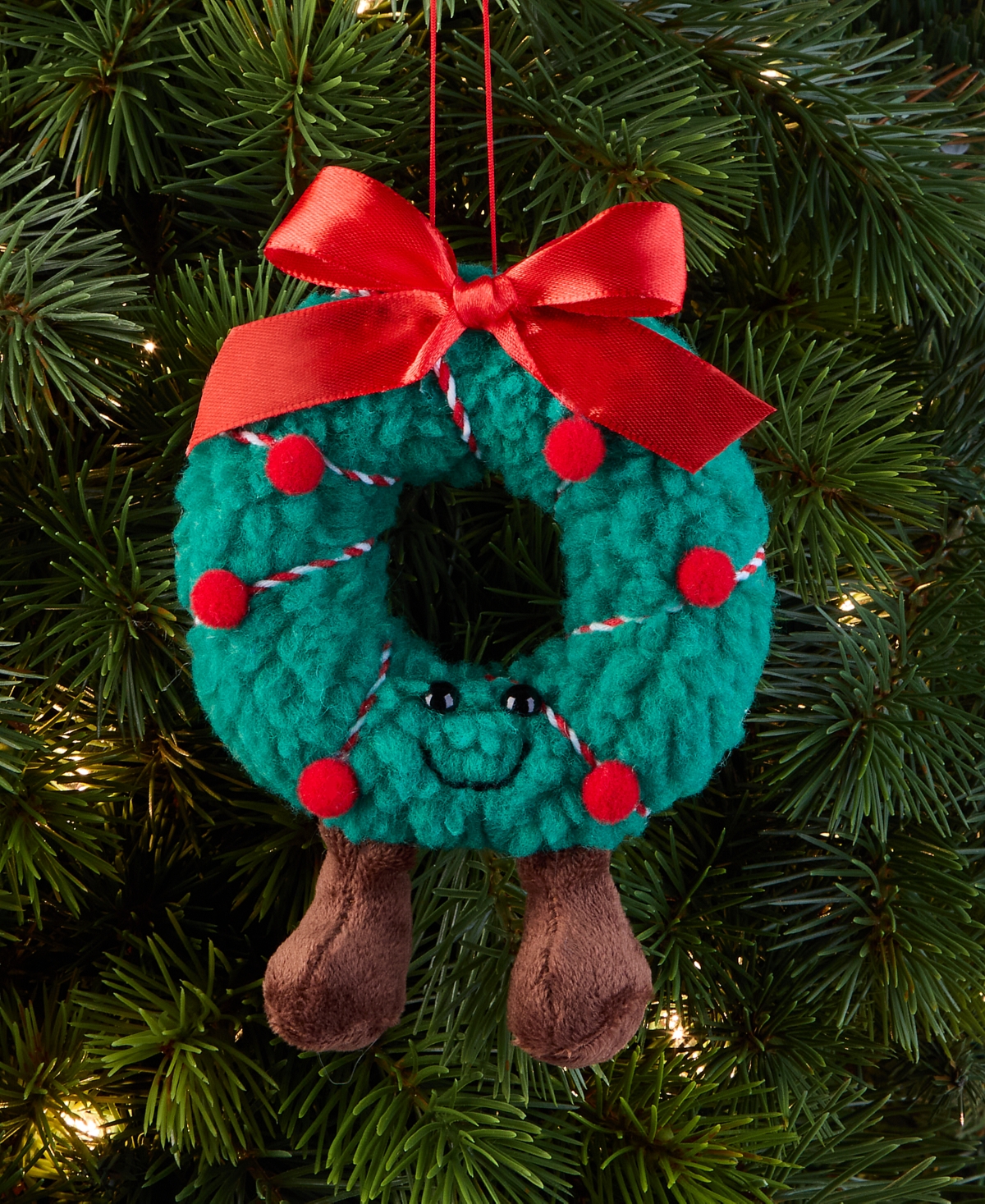 Holiday Lane Tiny Tidings Wreath Fabric Ornament, Macy's Exclusive In Multi