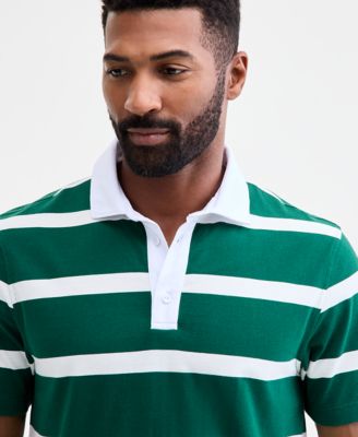 Men's Short-Sleeve Striped Rugby Shirt, Macy's Exclusive