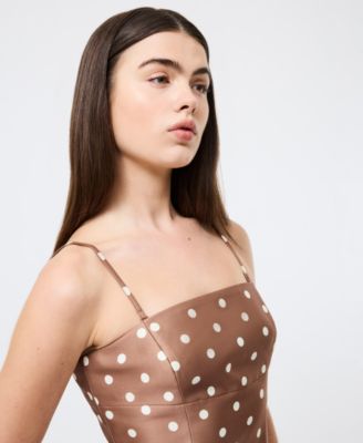 Women's Structured Taffeta Polka-Dot Dress