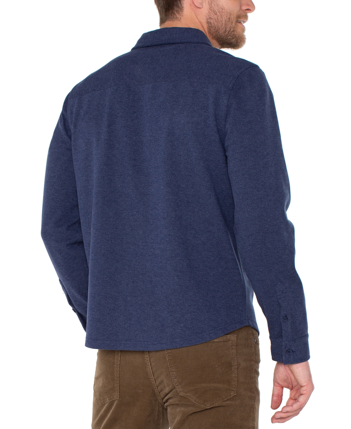 Liverpool Los Angeles Long Sleeve Button Front Knit Shirt In Blue