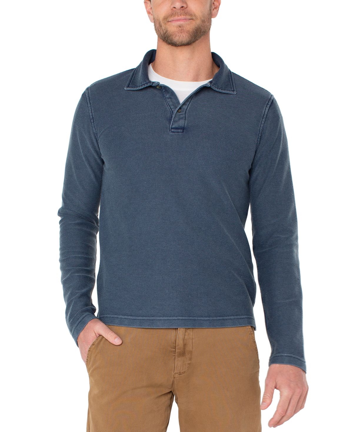 Мужская рубашка поло с длинным рукавом