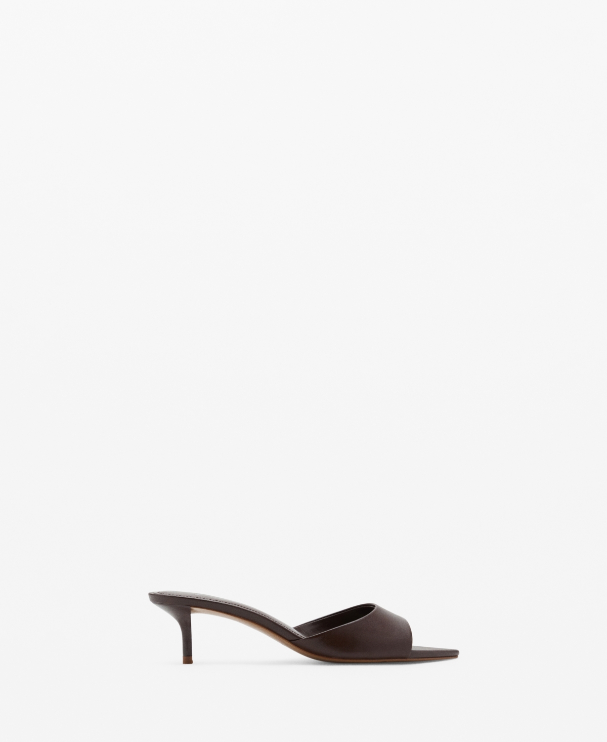Mango Leather Open Back Heeled Sandals In Burgundy