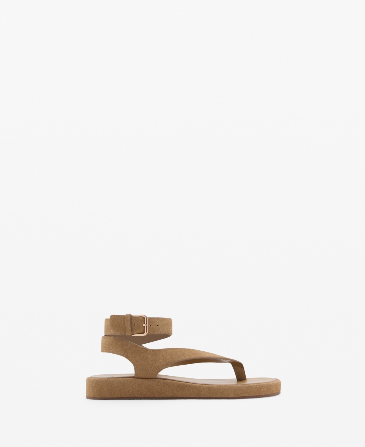 Mango Ankle Strap Sandal In Sand