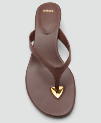 Women's Metallic Detail Heeled Sandals