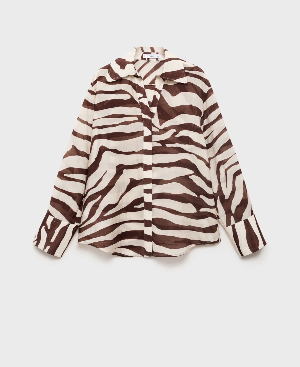 Women's Flowy Zebra Printed Shirt - Ecru