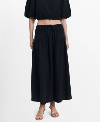 MANGO - Women's Cotton Drawstring Skirt