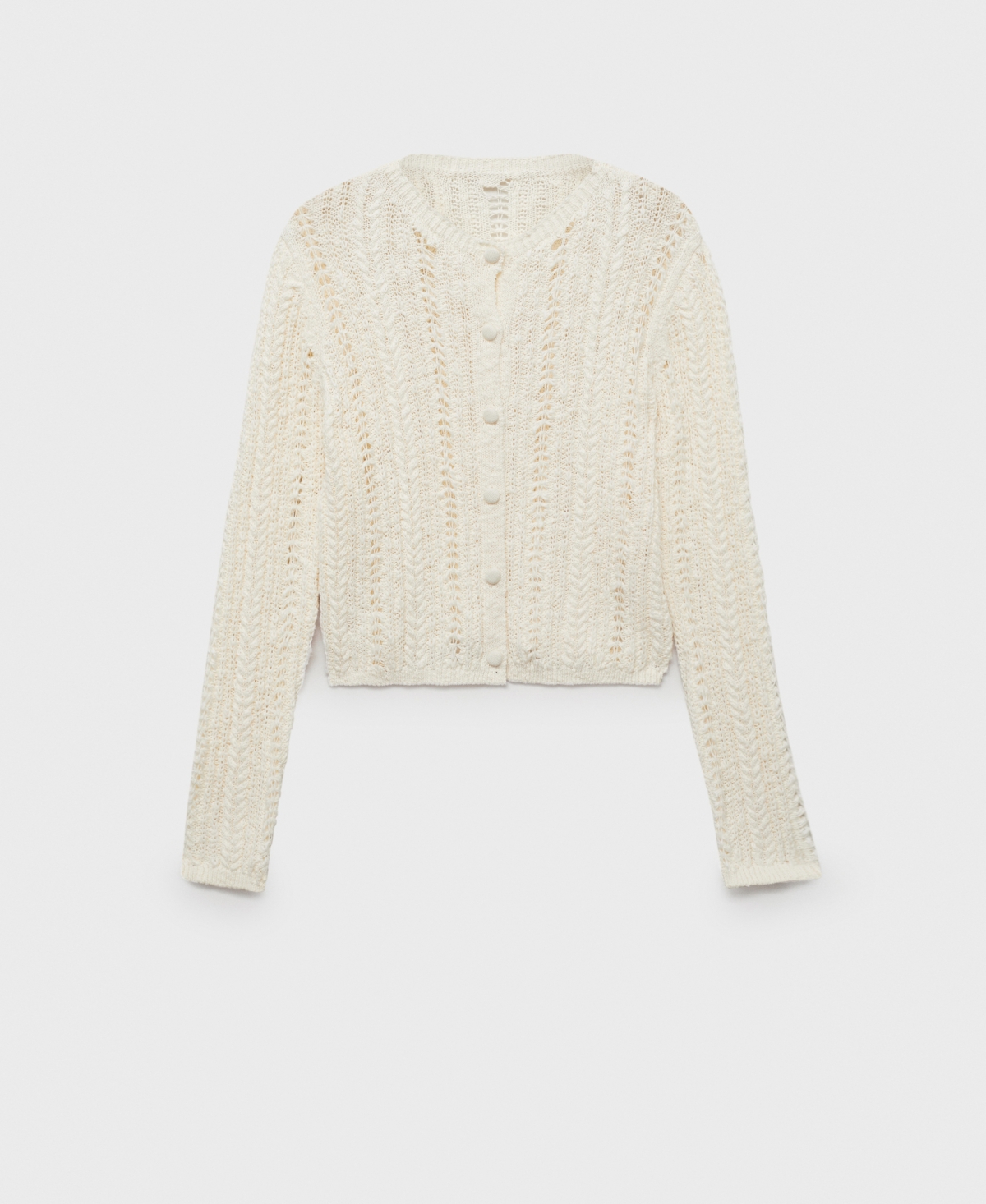 Women's Openwork Knit Cardigan - Ecru