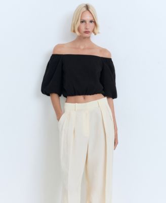 Women's Puff Sleeve Strapless Blouse