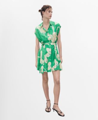MANGO - Women's Belt Printed Dress