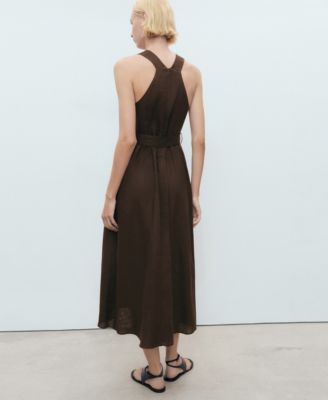 Women's Belt Linen Dress
