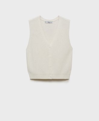 MANGO - Women's Openwork Knitted Sweater Vest