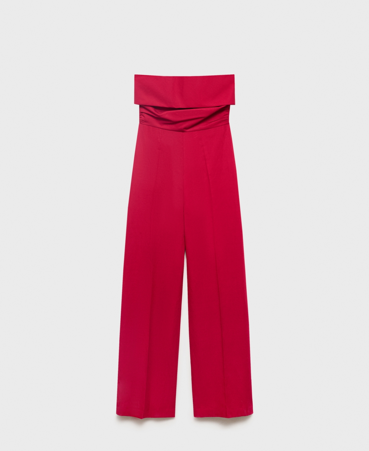 Mango Bandeau Fold Detail Jumpsuit In Orange