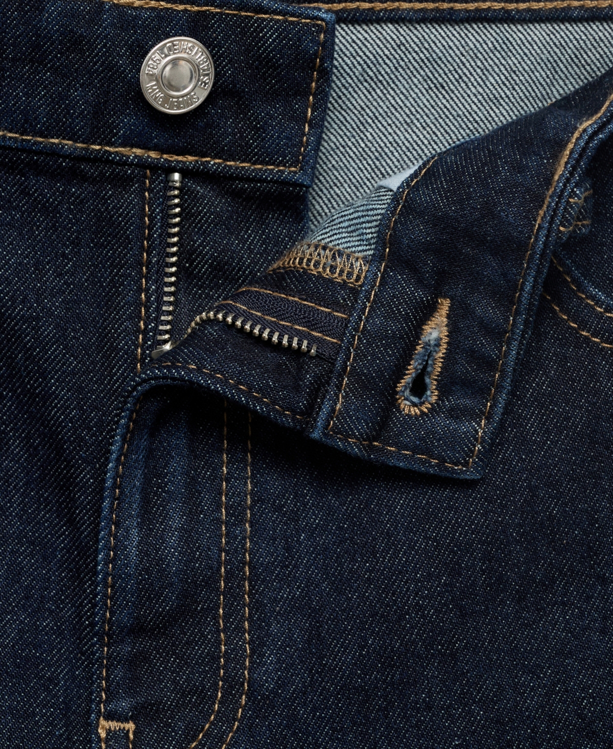 Mango High-waisted Straight-fit Denim Shorts Open Blue In Blue