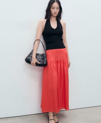 Women's Ramie Pleated Skirt